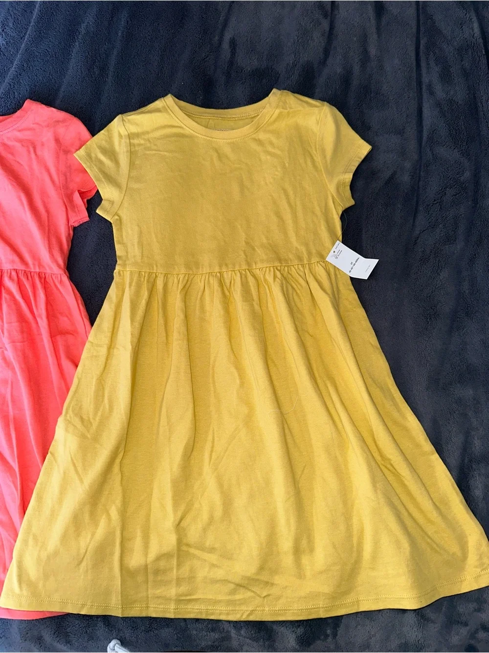 Old Navy toddler girl Short Sleeve Cotton Dress in Orange & Mustard Yellow